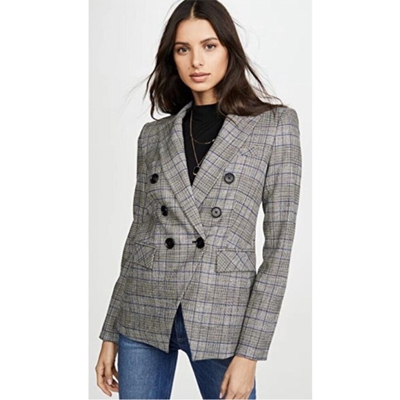 Veronica Beard Jackets & Blazers - $698 Veronica Beard Gray/Grey Plaid Miller Dickey Blazer Jacket - Size 0